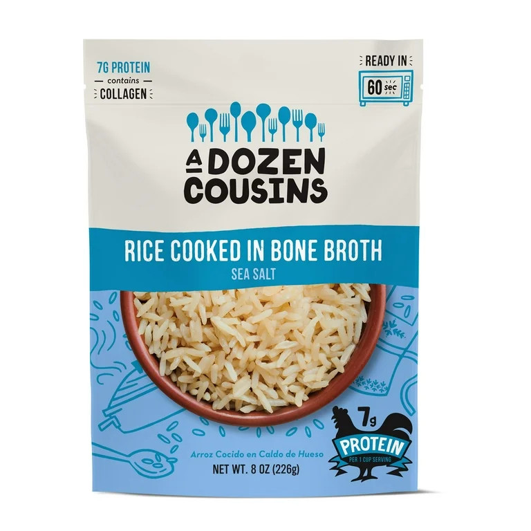 A Dozen Cousins Sea Salt Rice Cooked in Bone Broth, (6 pack) 8 oz Pouch - Walmart.com | Walmart (US)
