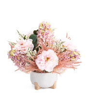 Hydrangea & Peony Arrangement In Footed Vase | TJ Maxx