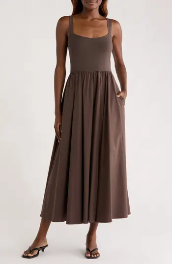 MELLODAY Fit & Flare Sundress in Chocolate at Nordstrom Rack, Size Medium | Nordstrom Rack