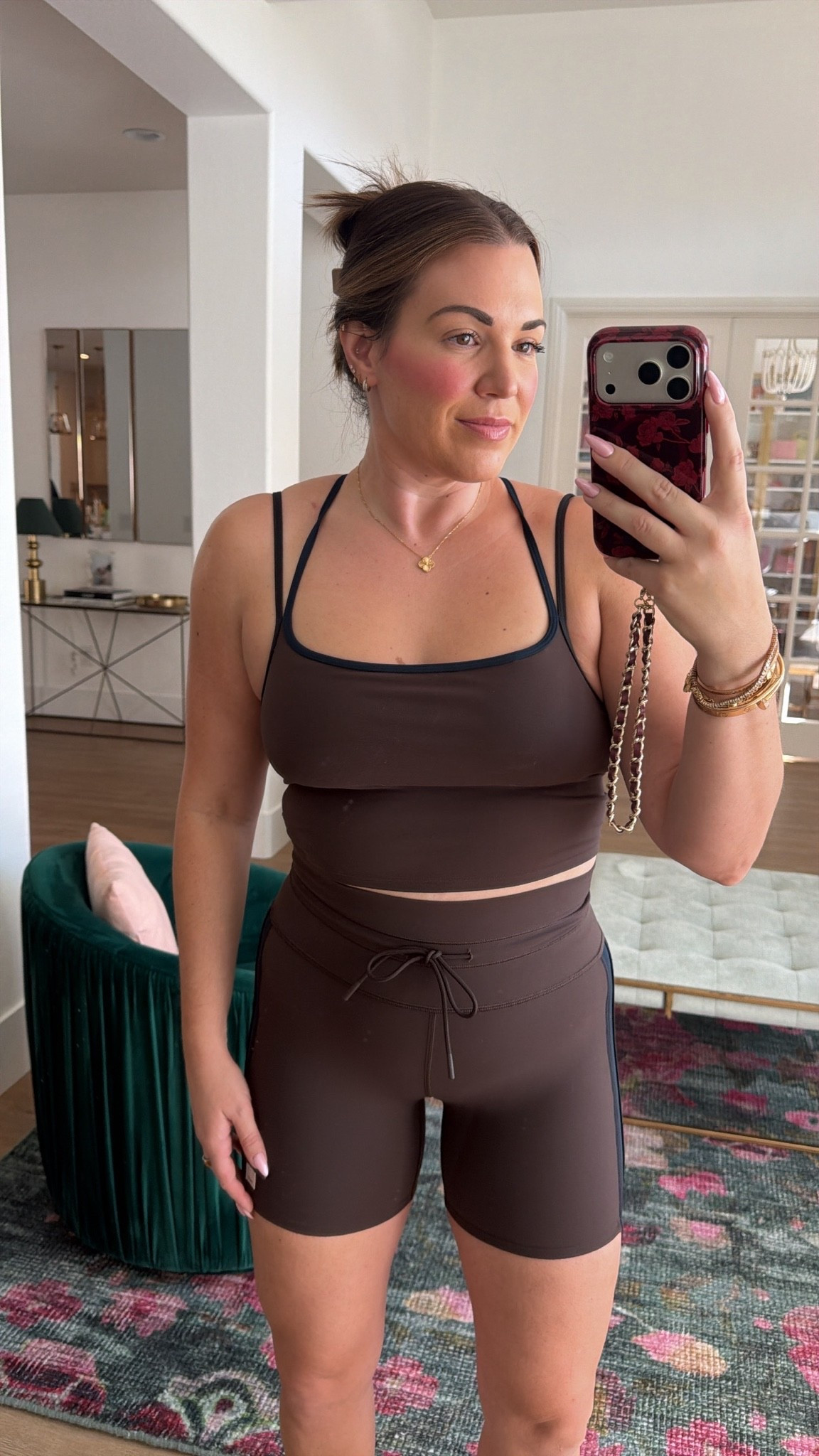 curvy midsize workout look! love the brown and navy blue combo. wearing size large in tank and shorts!

#LTKSeasonal #LTKfitnessgoals #LTKActive