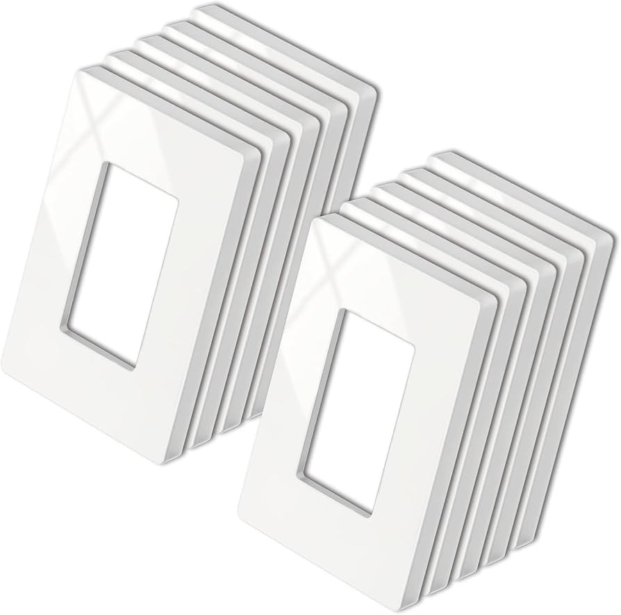 BESTTEN 10 Pack of 1-Gang Decorator Screwless Wall Plate, USWP4 Gloss White Series Decor Outlet C... | Amazon (CA)