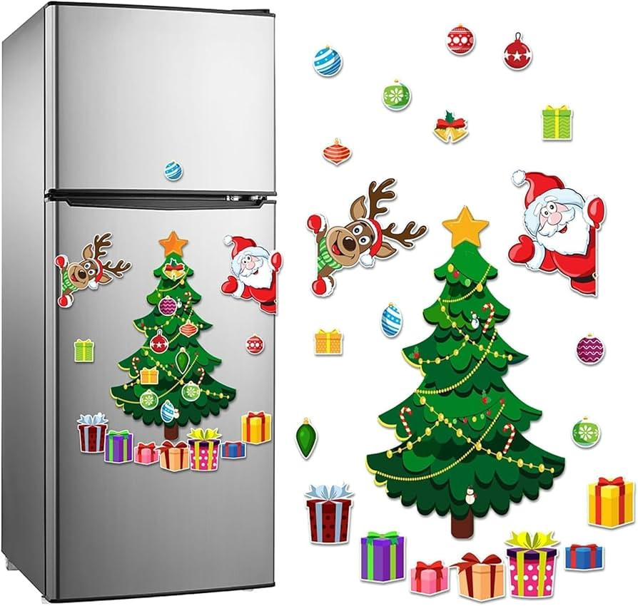 Magnetic Stickers, Christmas Refrigerator Magnets, Christmas Magnets for Fridge, Magnetic Christm... | Amazon (US)