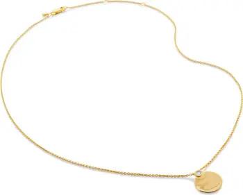 Monica Vinader Lab Created Diamond Engravable Pendant Necklace | Nordstrom | Nordstrom