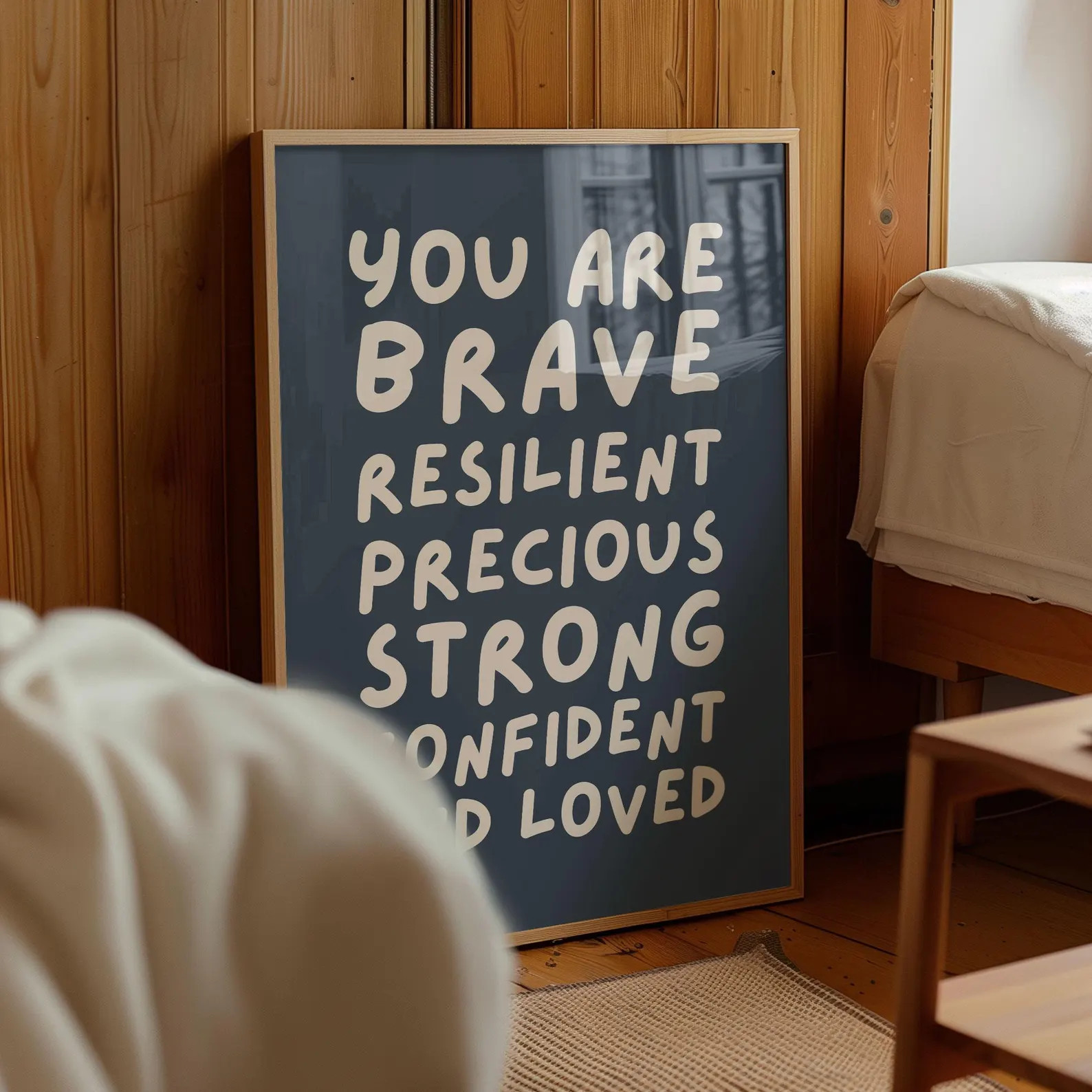 You Are Brave, Boys Nursery Affirmation Print, Navy Blue Nursery Affirmation Wall Art, Boys Bedro... | Etsy (Global)