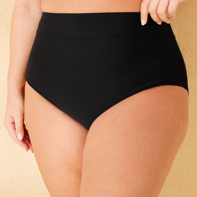 Women's High Waist Tummy Control Full Coverage Bikini Bottom - Shade & Shore™ Black | Target