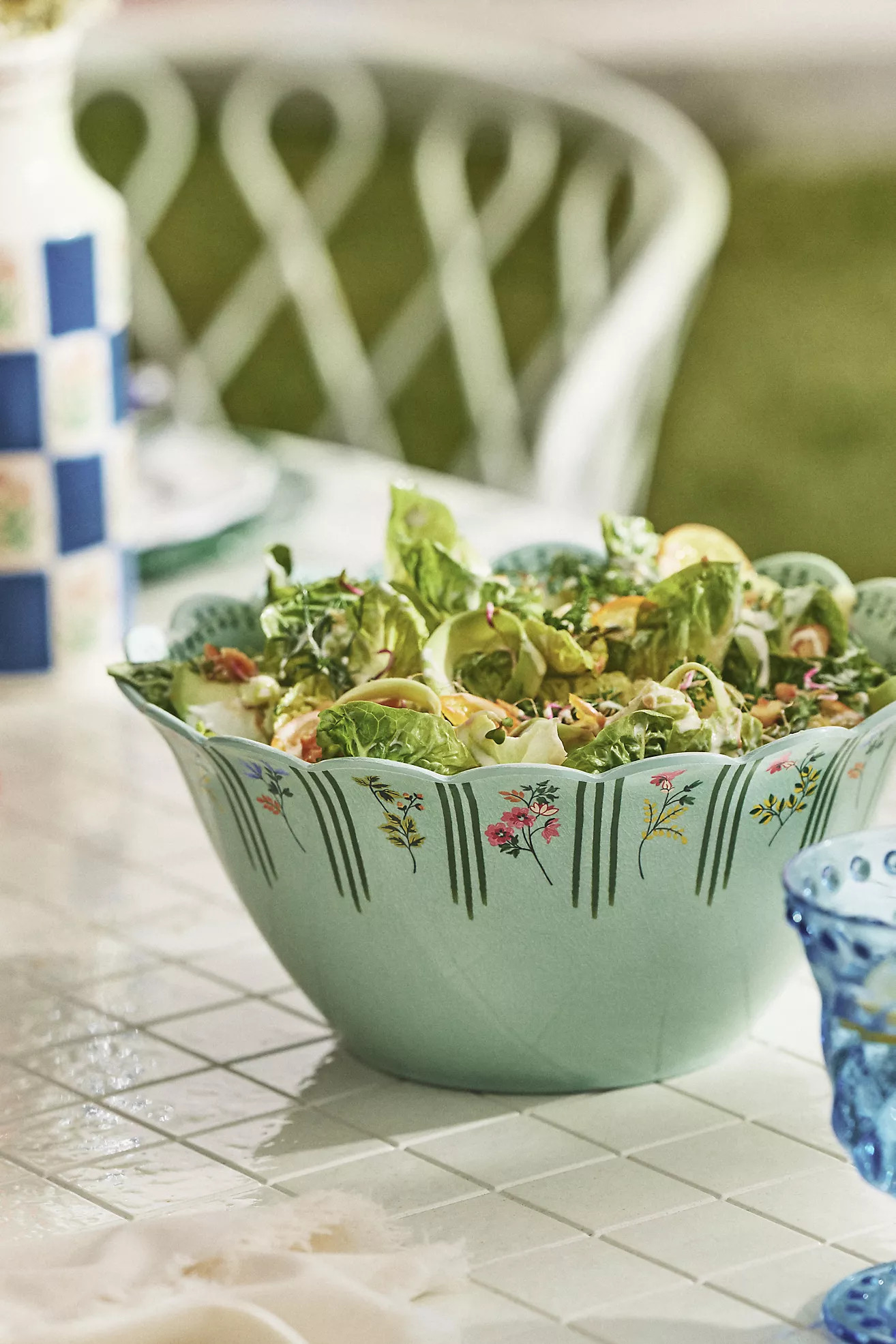 Annette Floral Melamine Serve Bowl | Anthropologie (US)