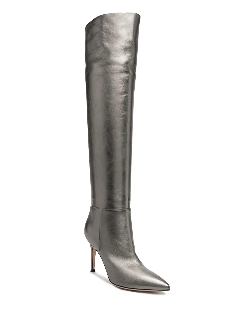 knee-length metallic effect boots | Farfetch (US)