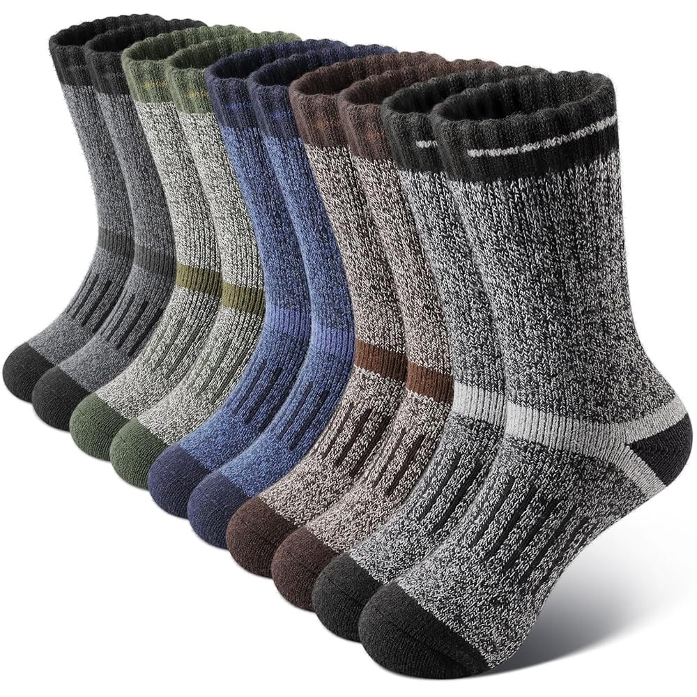 SIMIYA Thick Merino Wool Socks for Men Warm Hiking Socks Thermal Crew Socks in Cold Weather for M... | Amazon (US)