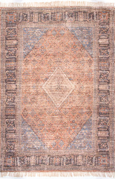 Multi Plated Floral Medallion 9' x 12' Area Rug | Rugs USA