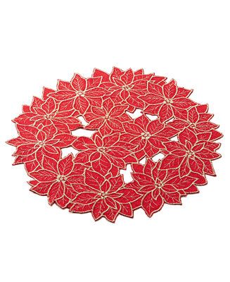 Elrene Poinsettia Cutwork Round Placemat & Reviews - Table Linens - Dining - Macy's | Macys (US)