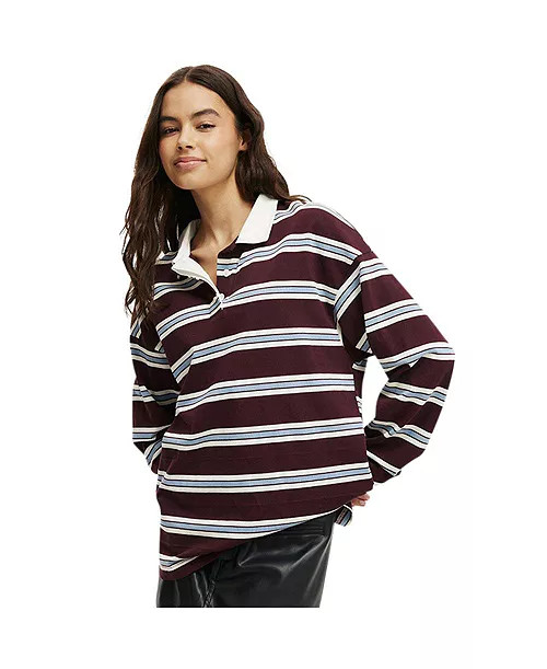 Cotton On Women's Oversized Long Sleeve Polo - Macy's | Macy's