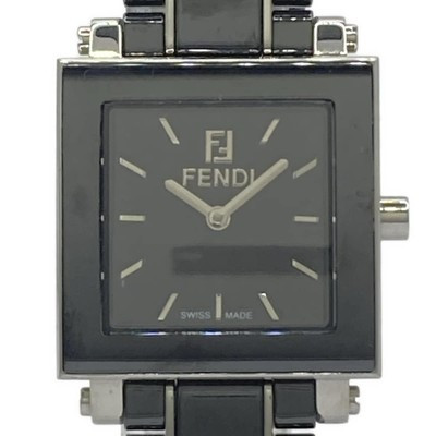 Auth FENDI - 6200L 000-509 Black Silver Women's Wrist Watch | eBay US
