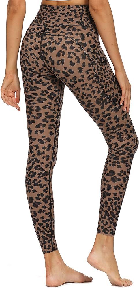 Varsoul Yoga Pants for Women with 4 Pockets High Waisted Printed Workout Leggings | Amazon (US)