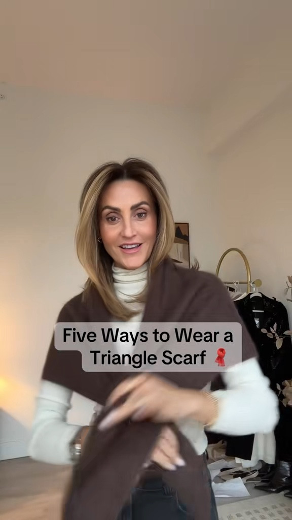 Triangle Scarf: How to Wear it 🧣🤎✨ comment SCARF and I’ll send you links to shop this and more options! 

Triangle scarf outfit, winter outfits, winter trend 

#LTKootd #LTKFindsUnder100 #LTKgrwm