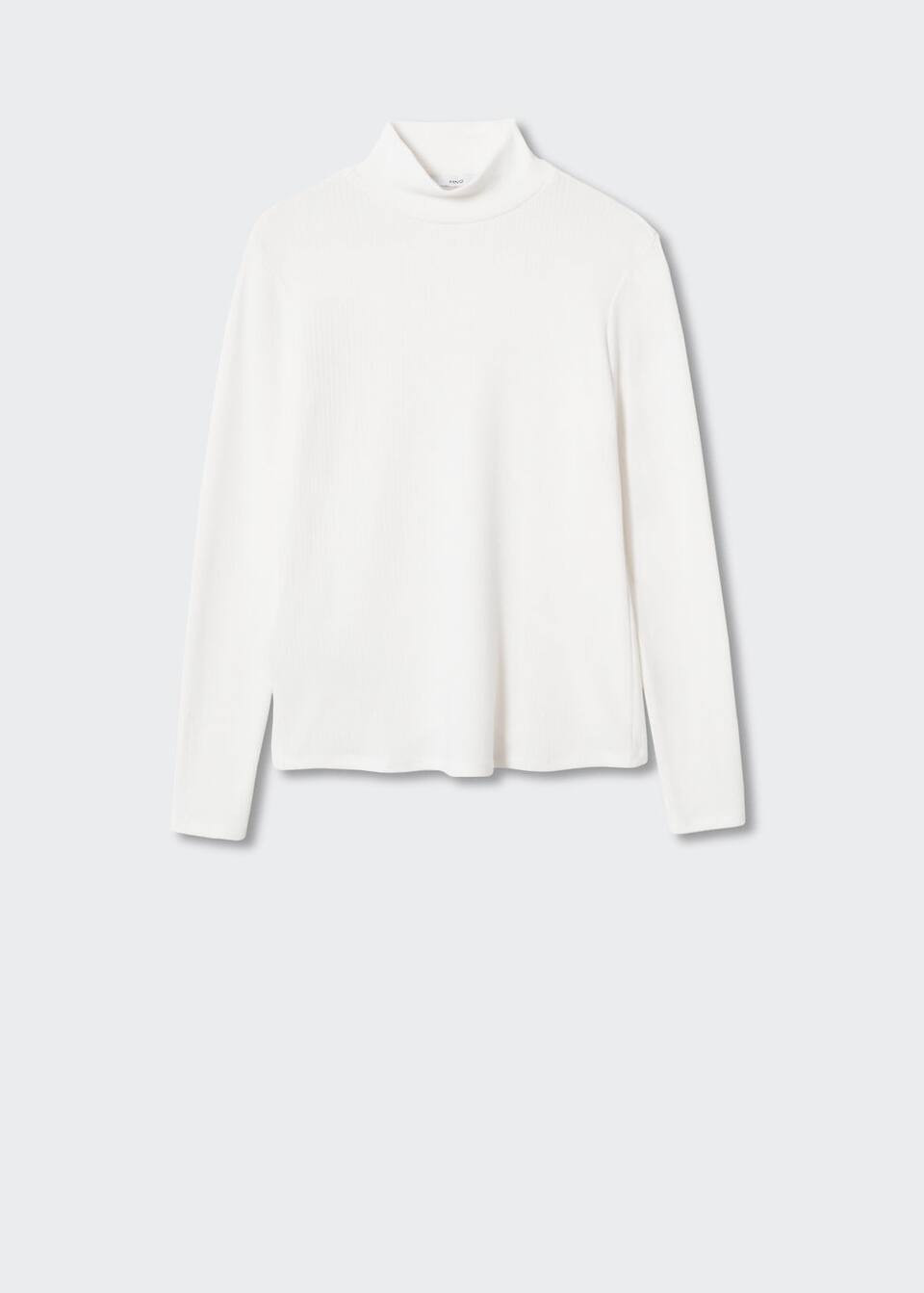 Ribbed long-sleeved t-shirt | MANGO (US)
