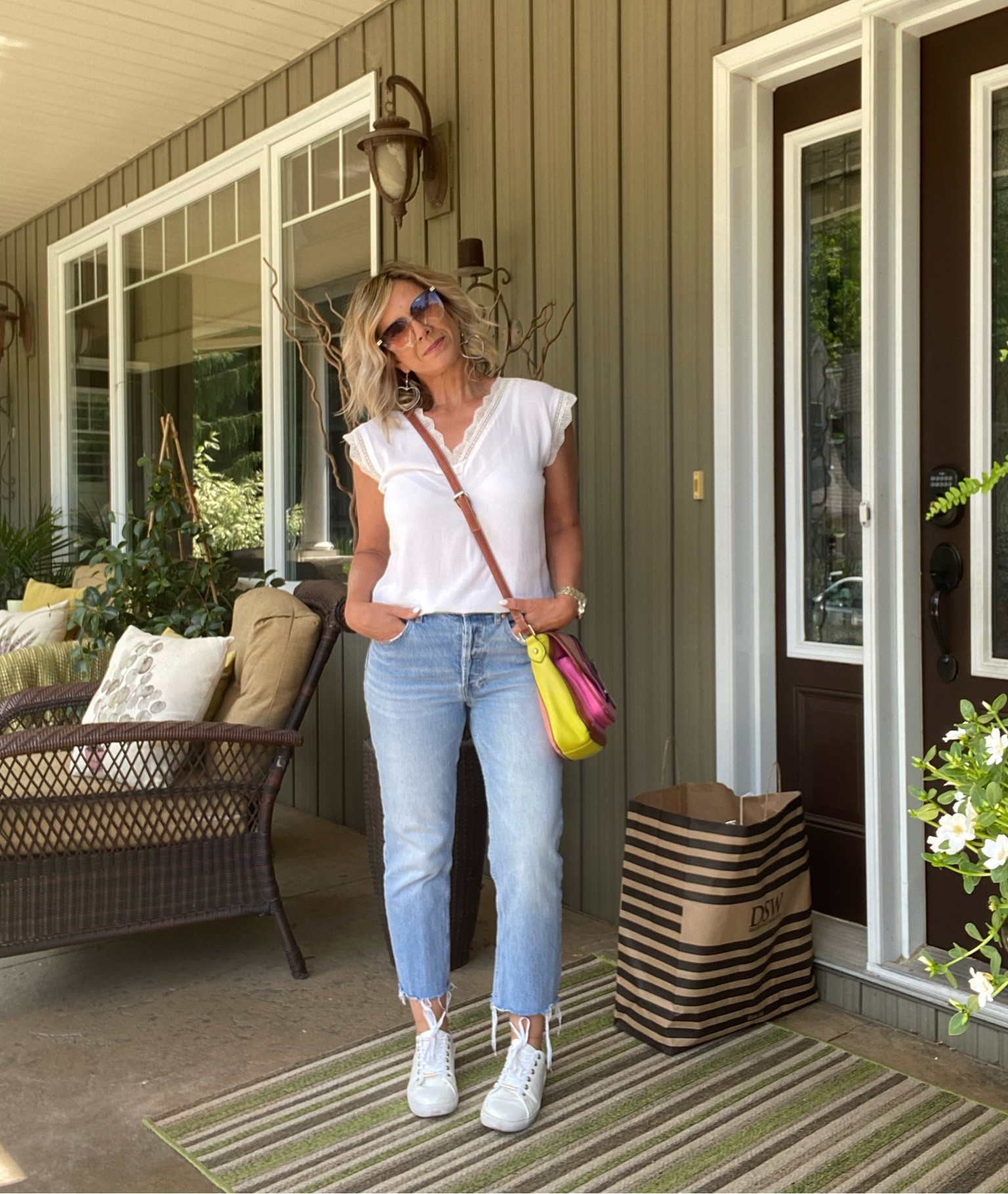 Nothing easier than a white Tee and comfy jeans 

#LTKsalealert #LTKstyletip #LTKshoecrush