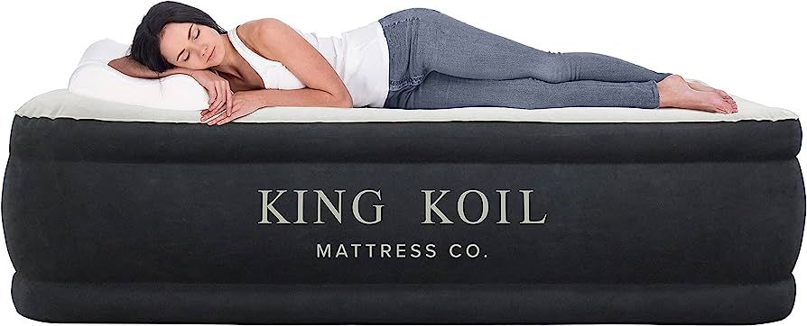 King Koil Luxury Air Mattress Queen with Built-in Pump for Home, Camping & Guests - 20” Queen S... | Amazon (US)