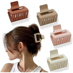 Bmobuo 4Pcs Hair Clips Hair Claw Clips 2" Matte Hair Clips for Thick Hair Square Hair Clips Claw Cli | Amazon (US)