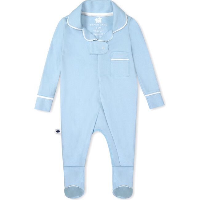 Classic Pajama Footie, Baby Blue | Maisonette