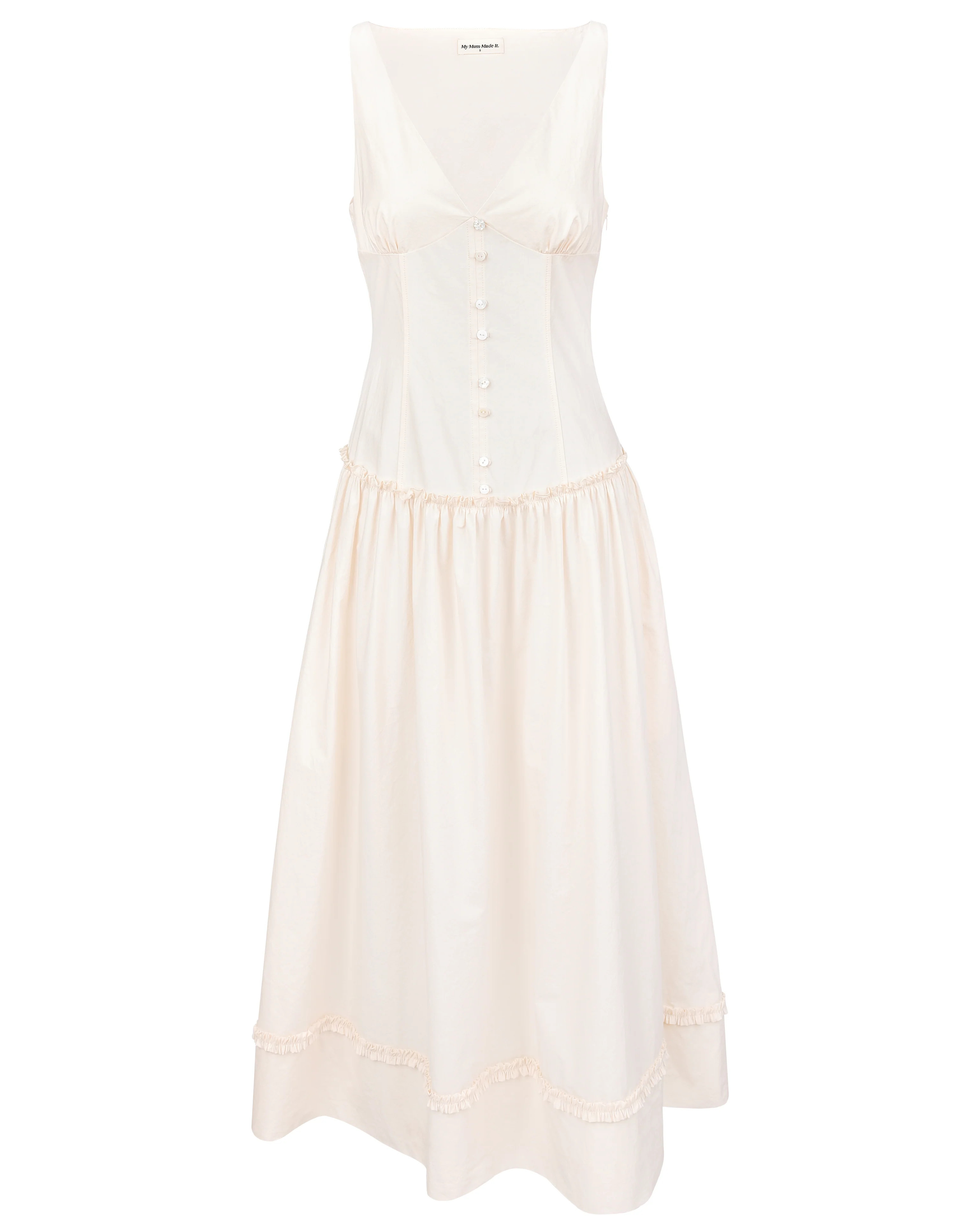 Button Maxi Dress - Bone | My Mum Made It