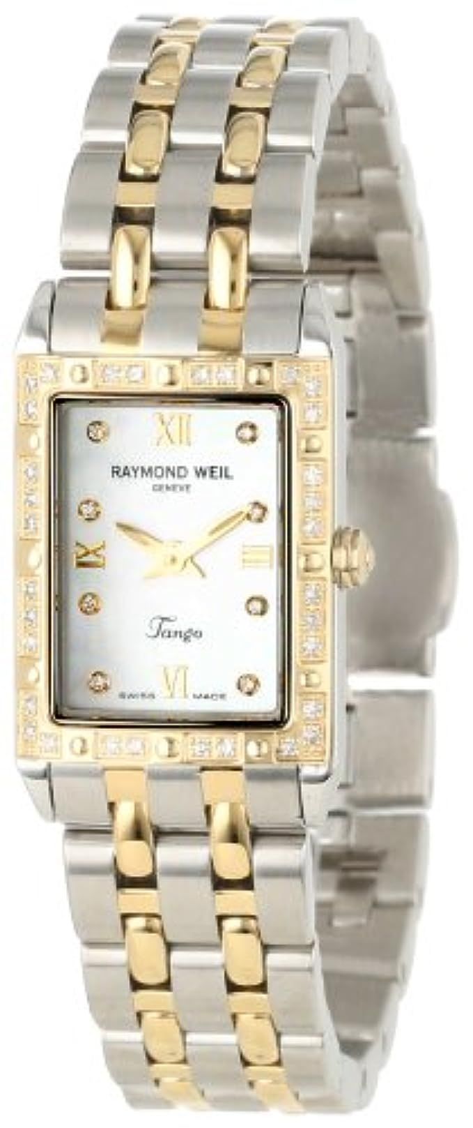 Raymond Weil Women's 5971-SPS-00995 Tango Rectangular Two-Tone 40 Diamonds Watch | Amazon (US)