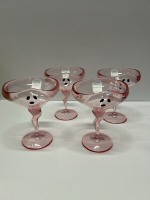 Set of 4 - Pink Acrylic Halloween Ghost Stem Margarita Martini Glasses- New! 👻 | eBay US