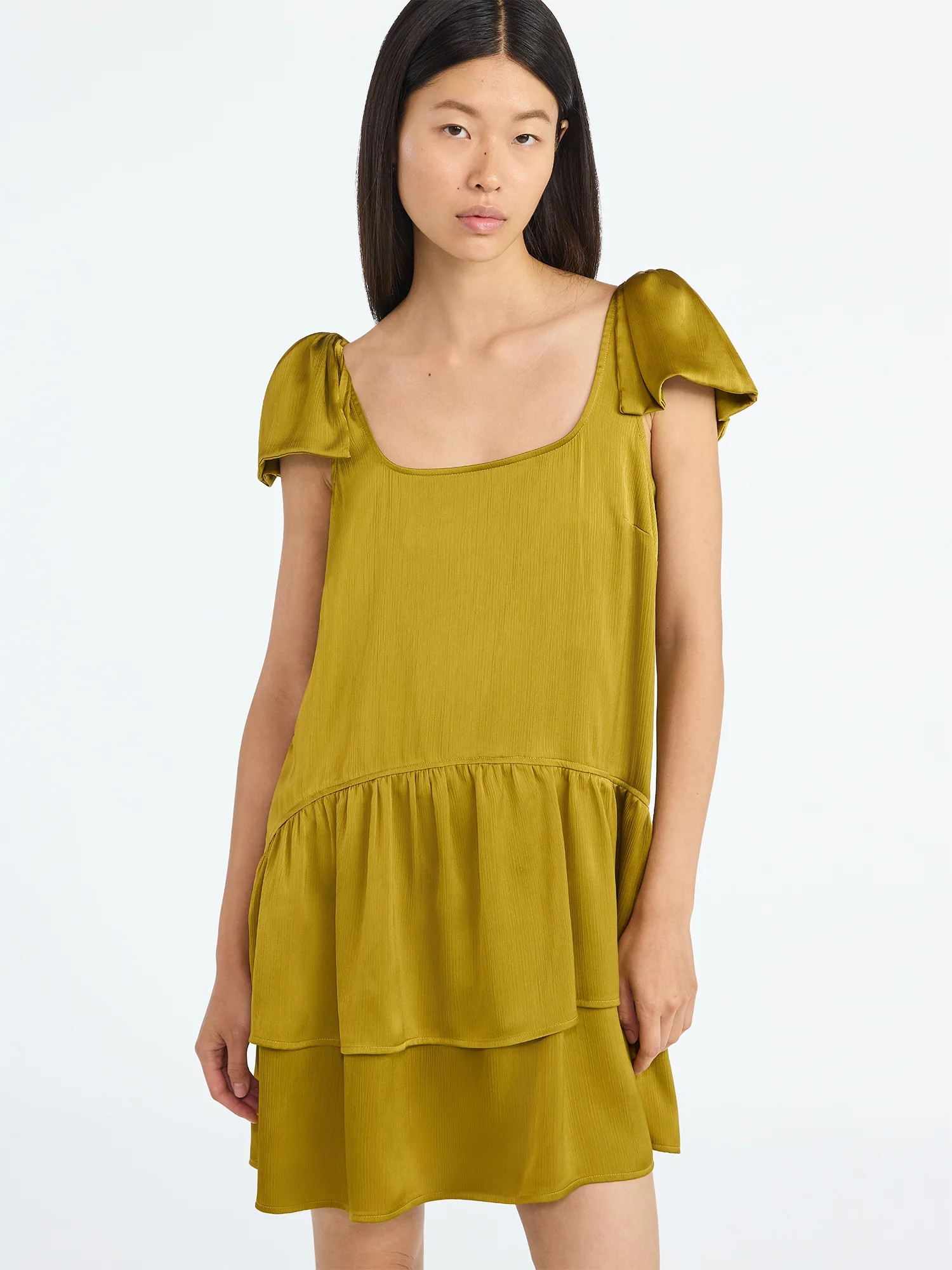 Scoop Women's Satin Bow Mini Dress, Sizes XS-XXL | Walmart (US)