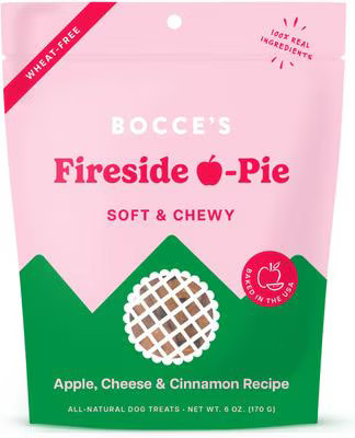 Bocce's Bakery Fireside Apple Pie Apples, Cheese & Cinnamon Recipe Dog Treats, 6-oz bag | Chewy