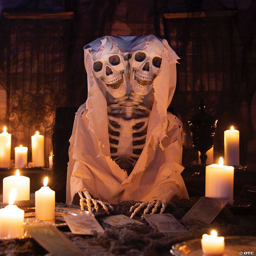 5 Ft. Two-Headed Life-Size Posable Skeleton Halloween Decoration | Oriental Trading Company