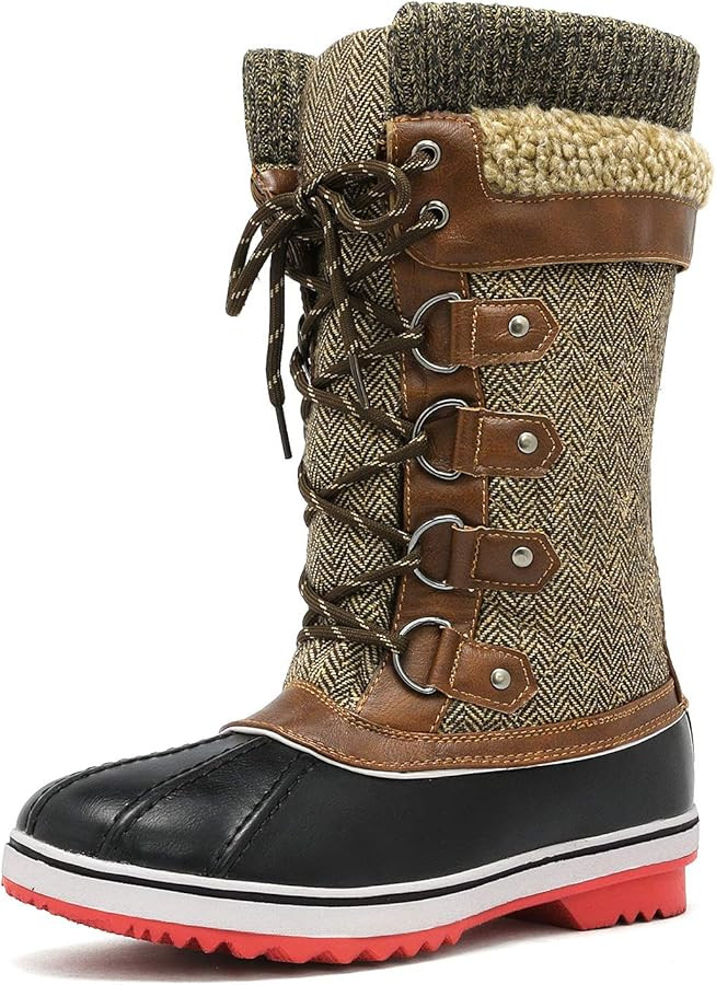 DREAM PAIRS Women's Mid-Calf Waterproof Winter Snow Boots MONTE_02 | Amazon (US)