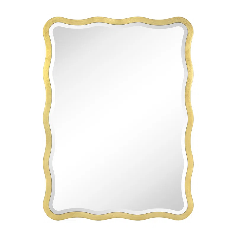 Johen Antique Gold Foil Bathroom Beveled Mirror Rectangle Vanity Mirror | Wayfair North America