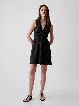 Textured Crinkle Empire Waist Mini Dress | Gap (US)
