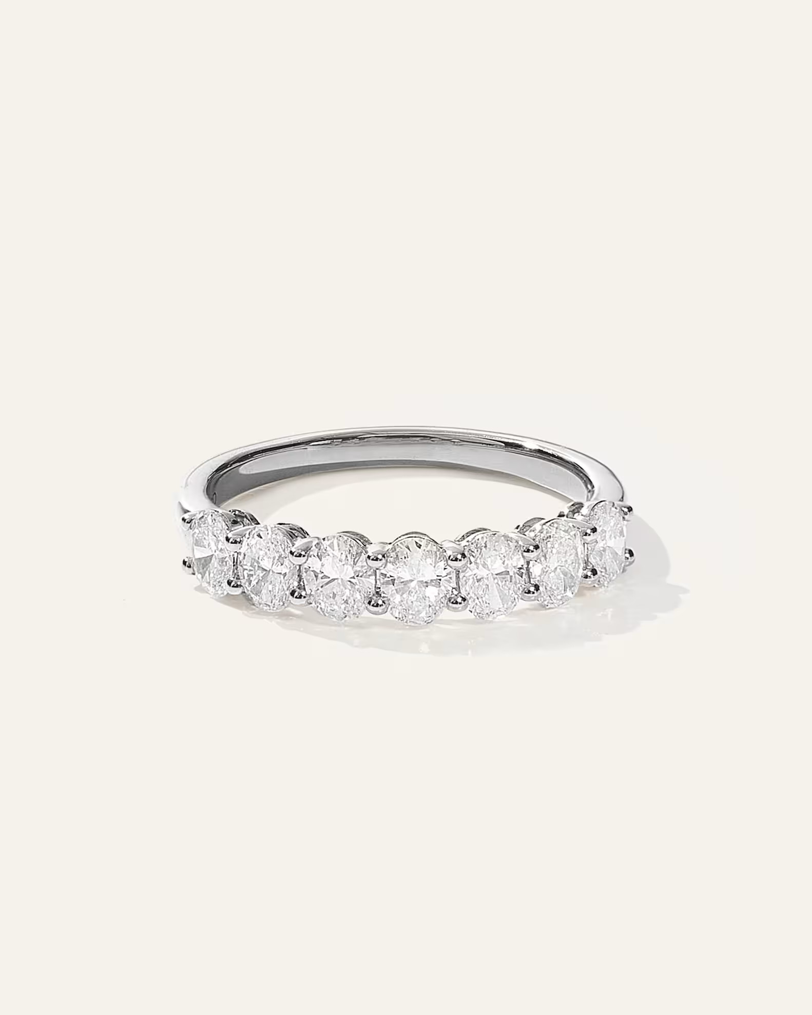 Lab Grown Diamond Oval Seven Stone Band in White Gold | Quince
