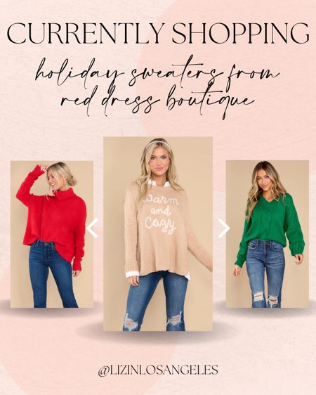 Currently Shopping - Holiday Sweaters From Red Dress Boutique ✨

holiday sweater // christmas sweater // red dress boutique // holiday fashion // holiday outfit

#LTKstyletip #LTKHoliday #LTKunder100