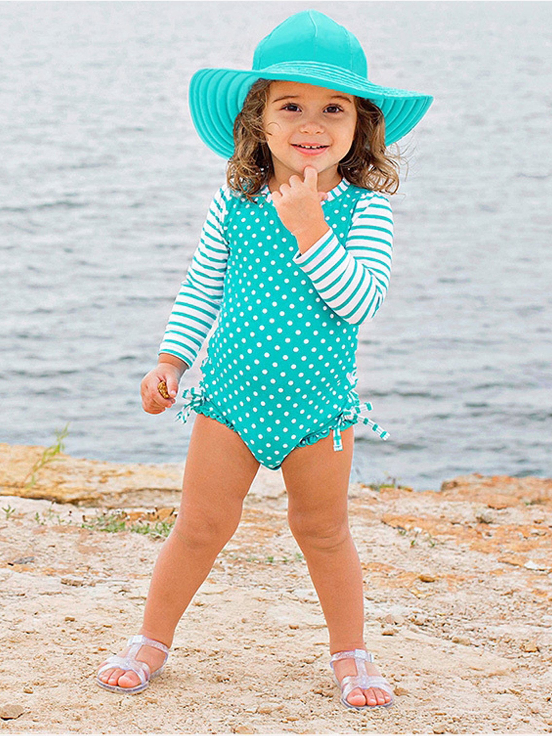 Long Sleeve One Piece Rash Guard | RuffleButts / RuggedButts