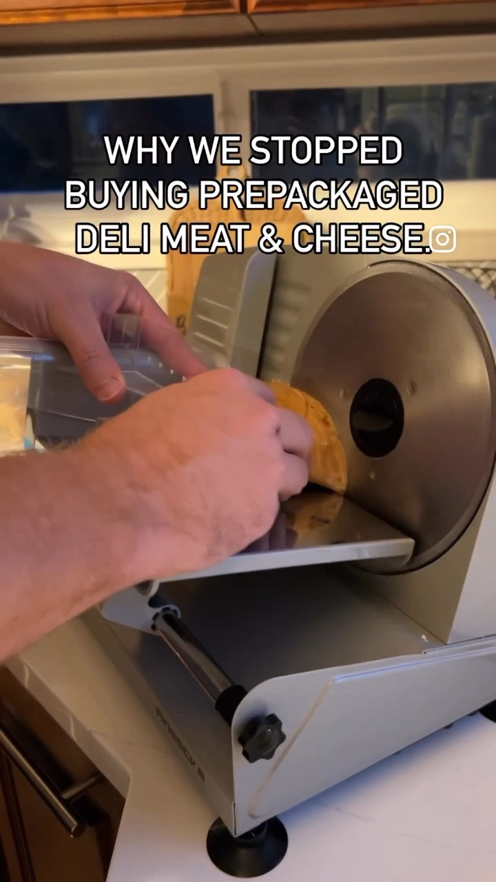 Why ⬇️ 

Did you know prepackaged sliced deli meat in the grocery store can have carcinogen and nitrates? 

Now, we slice our own meat & cheese with this slicer. The best part is you can slice veggies, fruits & bread, too. 

Is deli meat bad for you? No, deli meat is not bad for you - you know I love a protein filled meal plan, but make it healthy and non-toxic 👌🏻 it can be an important source of protein in meals.

#productivityhabits #earlyriser #momhack #wellnessthatworks #wellness #wellnessjourney #nighttimeroutine #health #healthylifestyle #healthyliving #healthyhabits #momlife #tossthetoxins #nontoxicliving #nontoxichome 

#LTKfindsunder100 #LTKhome #LTKfamily