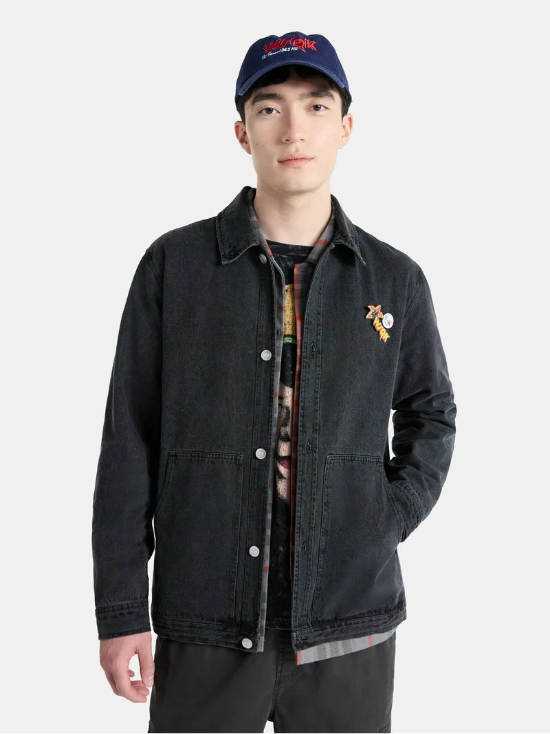 Netflix Stranger Things Washed Cotton Denim Jacket from No Boundaries, Men’s and Big Men’s | Walmart (US)