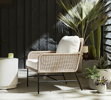 Tulum All-Weather Wicker 24.5" Patio Lounge Chair | Pottery Barn (US)