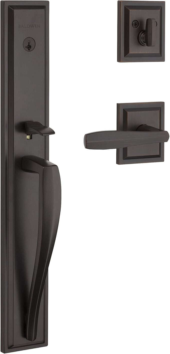 Baldwin Torrey Pines, Front Entry Handleset with Interior Lever, Featuring SmartKey Deadbolt Re-K... | Amazon (US)