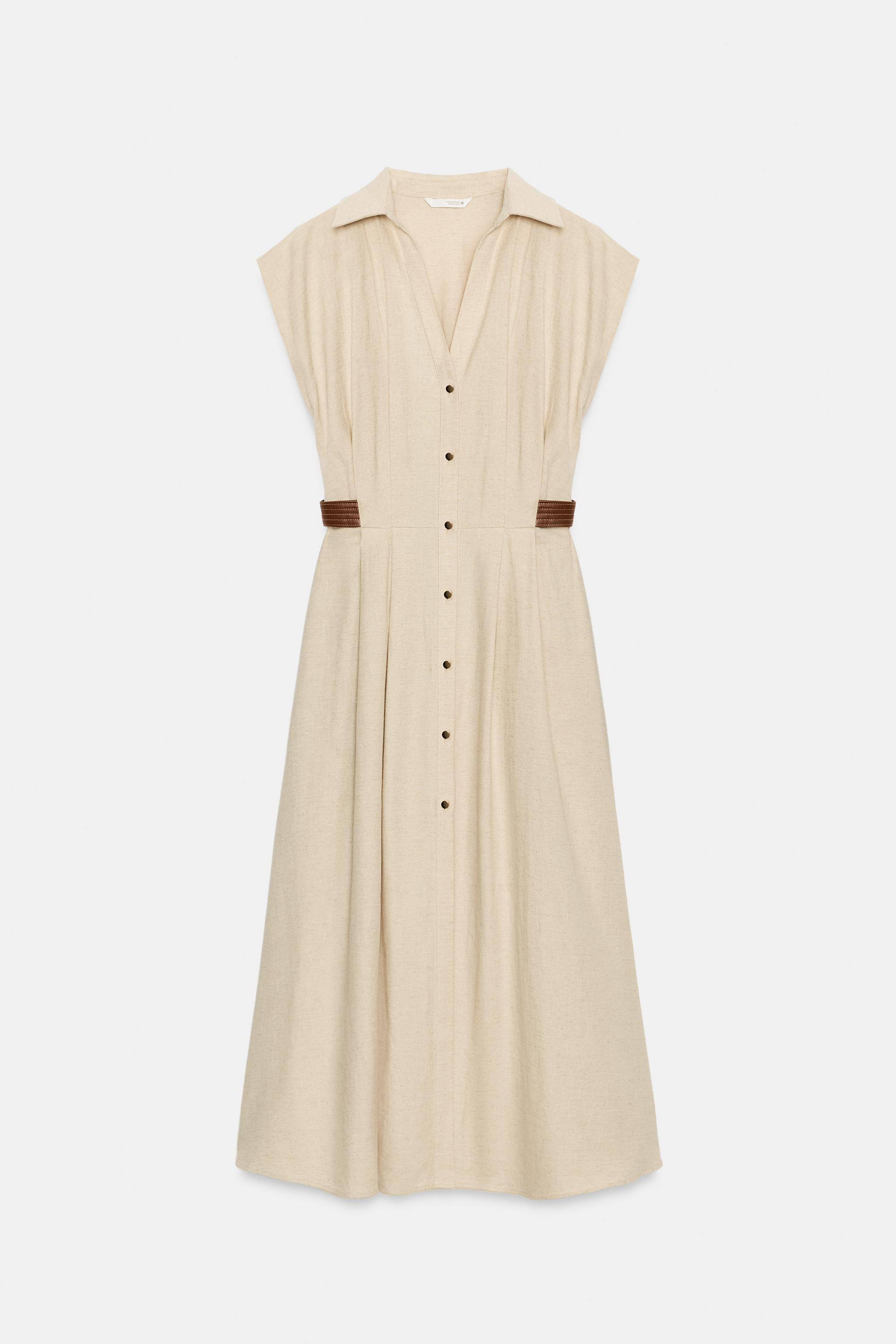 LINEN BLEND SHIRTDRESS | Zara US