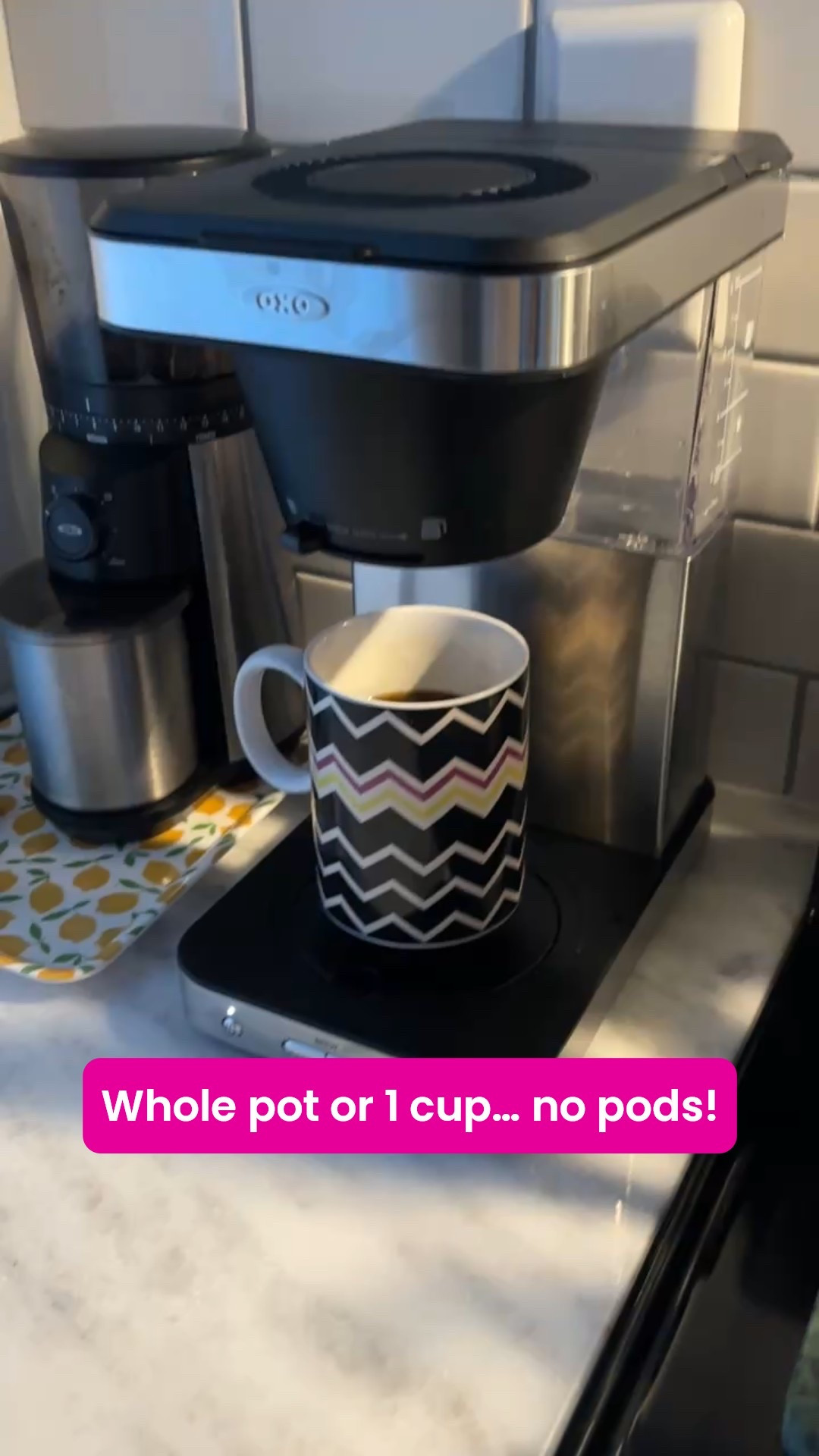 I love my new OXO coffee maker! I don’t like pods (not eco friendly and I prefer to fresh grind my beans every day) so I love that this will do a whole carafe or just 1 cup! This is my first time doing the 1 cup thing. Worked great and tastes great!  

#LTKHome #LTKGiftGuide