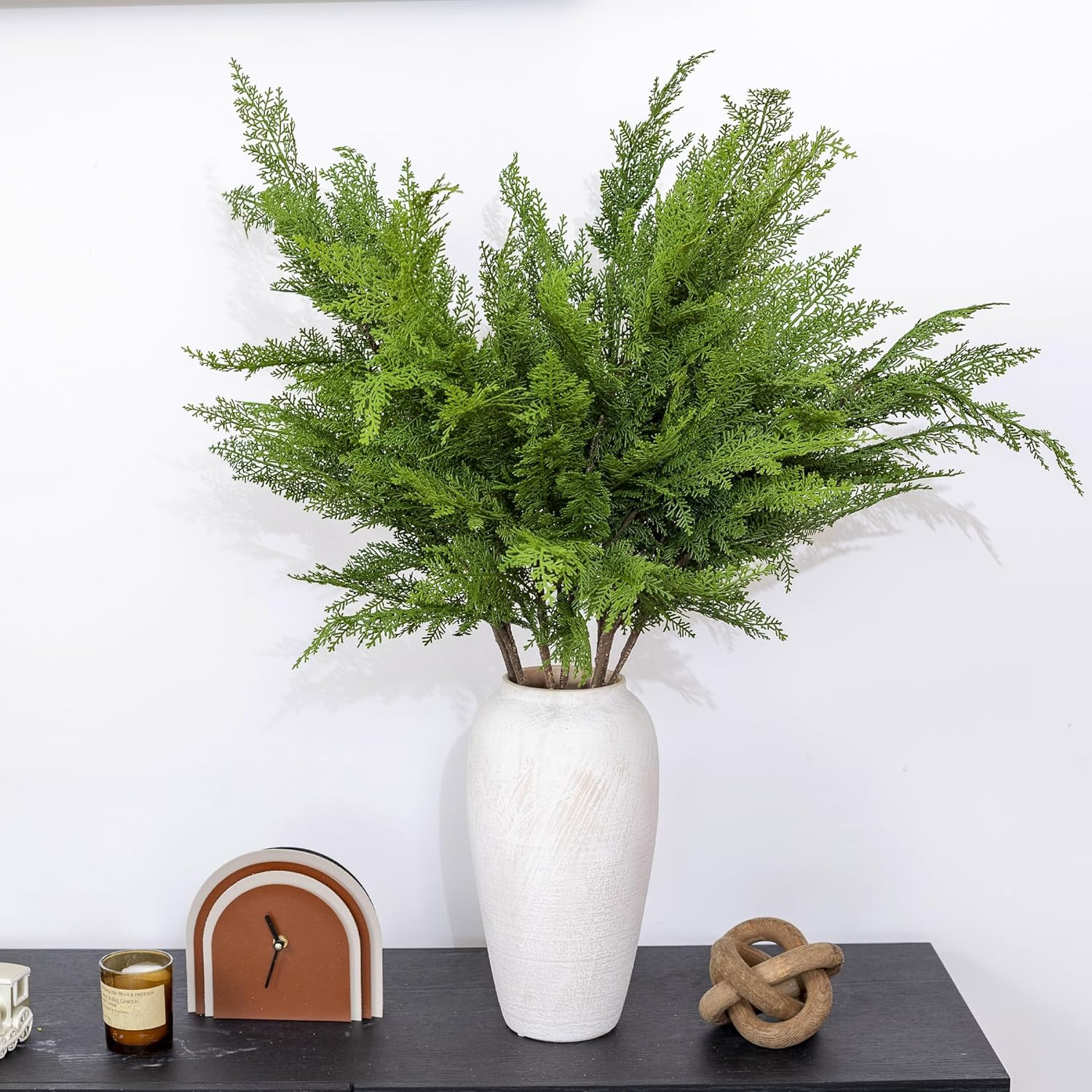 Green Moon 6PCS Real Touch Cedar Stems, 39” Extra Full Cedar Branches Christmas Pine Stems for ... | Amazon (US)