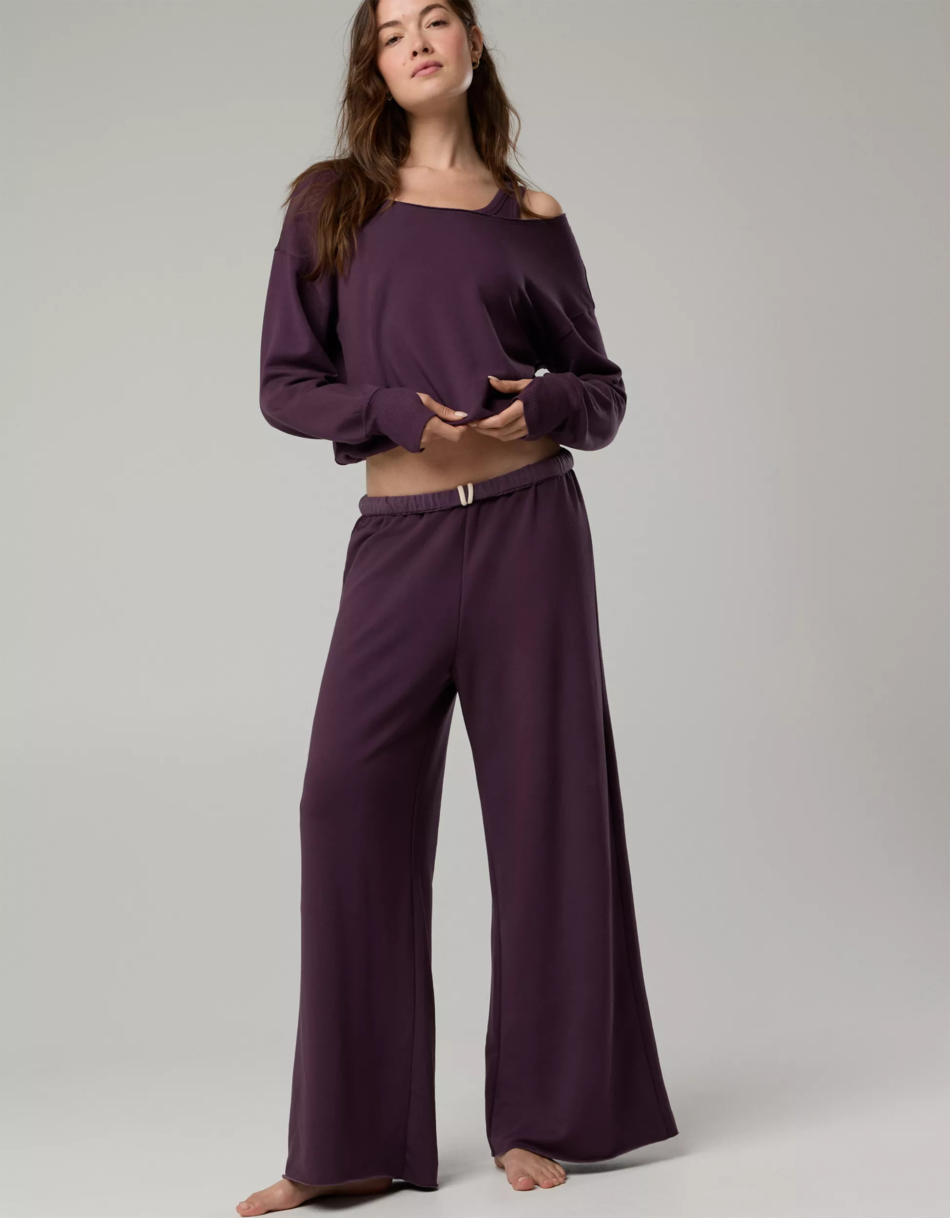 OFFLINE By Aerie OTT Fleece Super Wide Leg Pant | American Eagle Outfitters (US & CA)