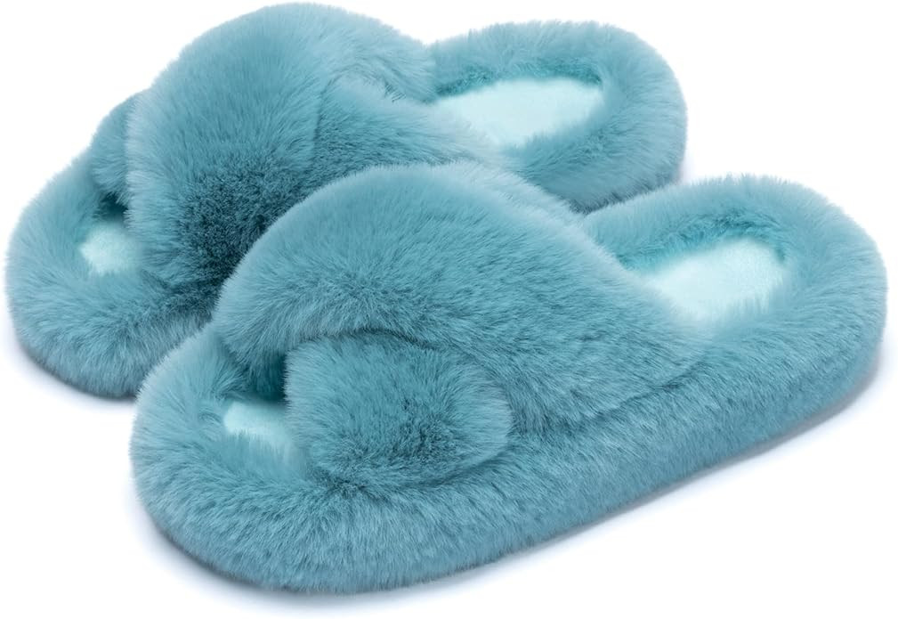 Chantomoo Women's Slippers Memory Foam House Bedroom Slippers for Women Fuzzy Plush Comfy Faux Fu... | Amazon (US)
