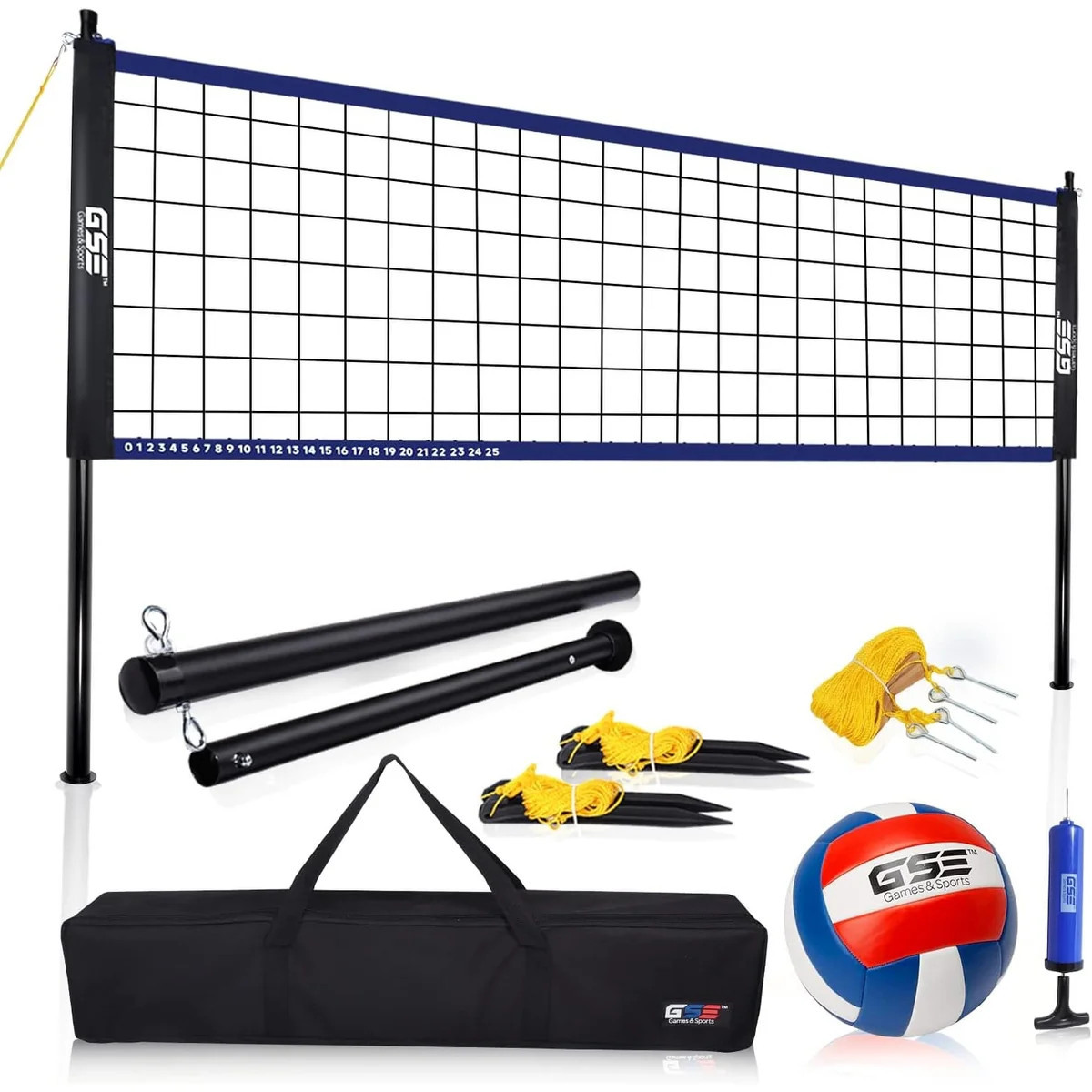 GSE™ Portable Volleyball Complete Set with Volleyball Net, Volleyball | Overstock