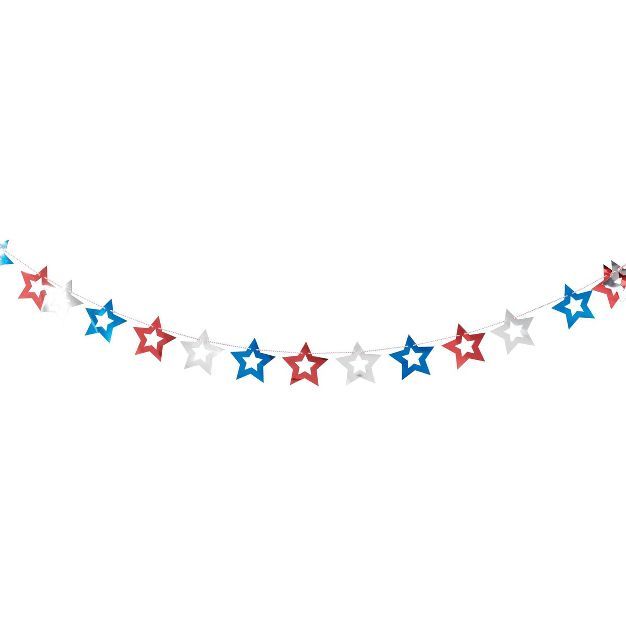 Metallic Stars Americana Garland Red/White/Blue - Sun Squad™ | Target