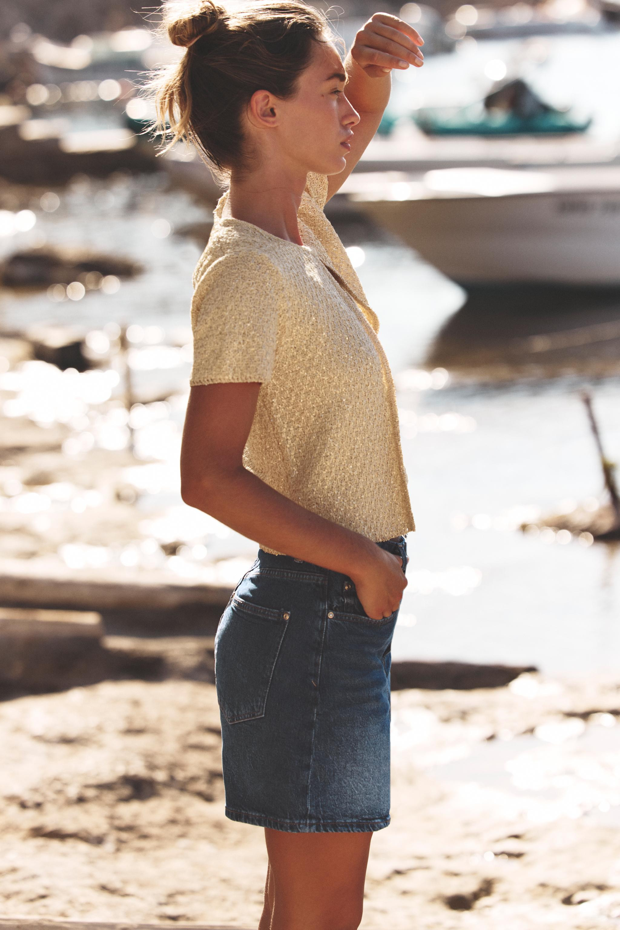 SEQUIN KNIT CARDIGAN | Zara US