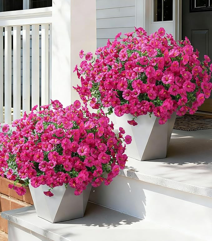 24 Bundles Artificial Flowers for Outdoors Faux Plants Spring Outdoor Decor Faux Silk Morning Glo... | Amazon (US)