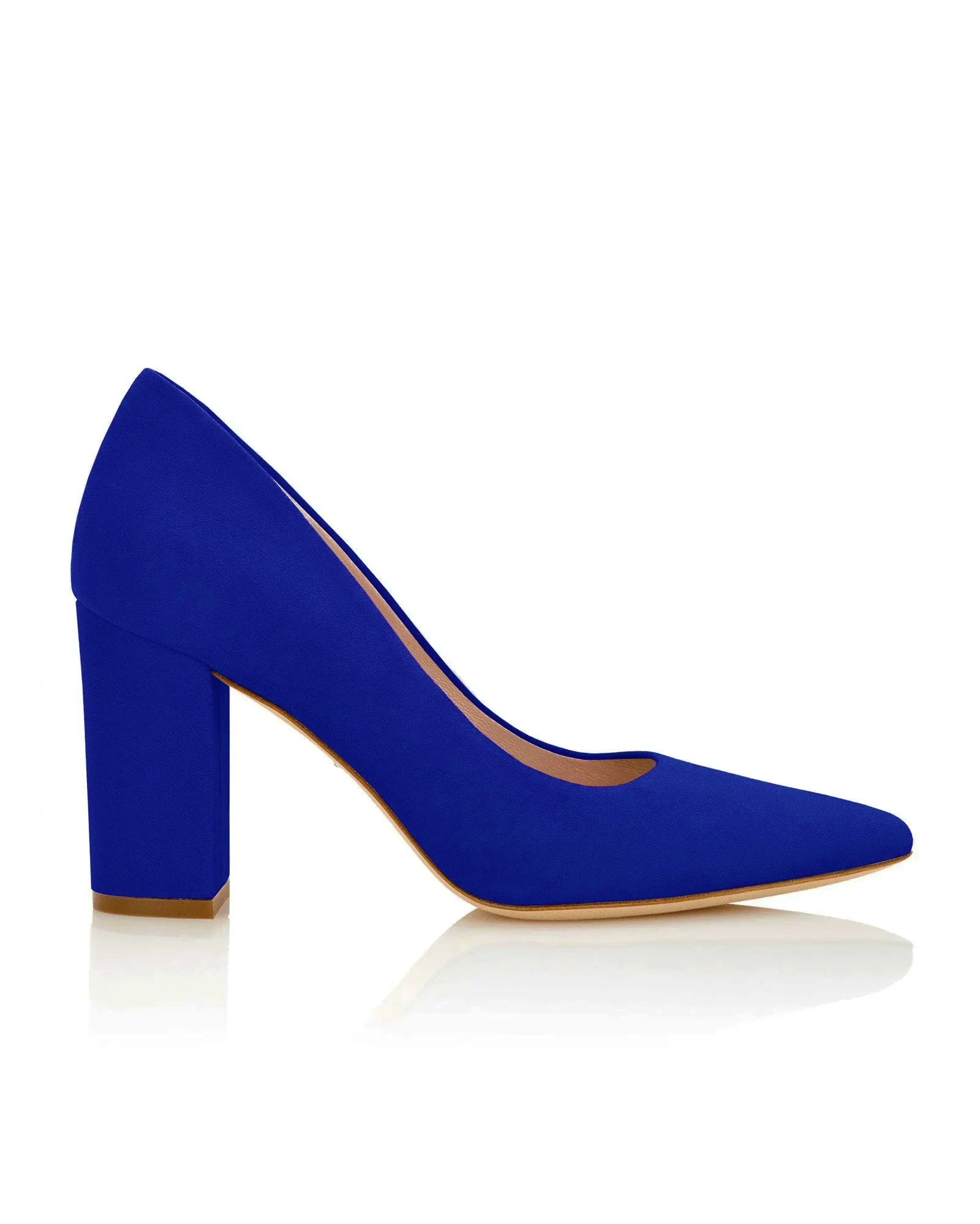 Josie Cobalt Suede Mid Block Heel | Emmy London | Emmy London