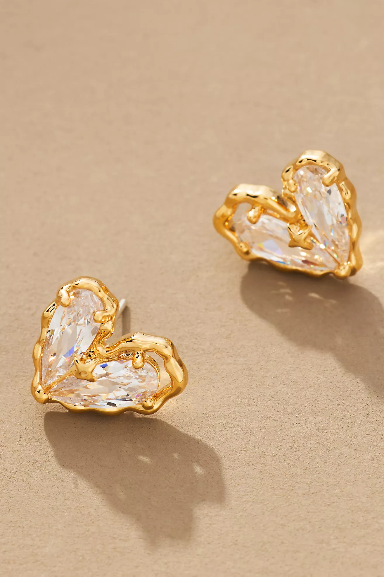 Crystal Heart Post Earrings | Anthropologie (US)